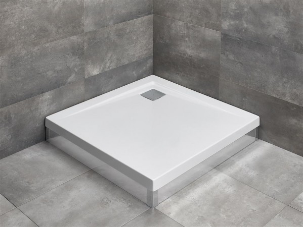 Radaway Argos C zuhany tálca, lábbal, króm előlappal (80x80 cm, 90x90 cm, 100x100 cm)