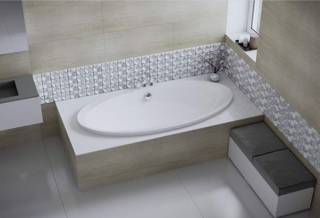 M-Acryl Oval fürdőkád (190x95 cm)